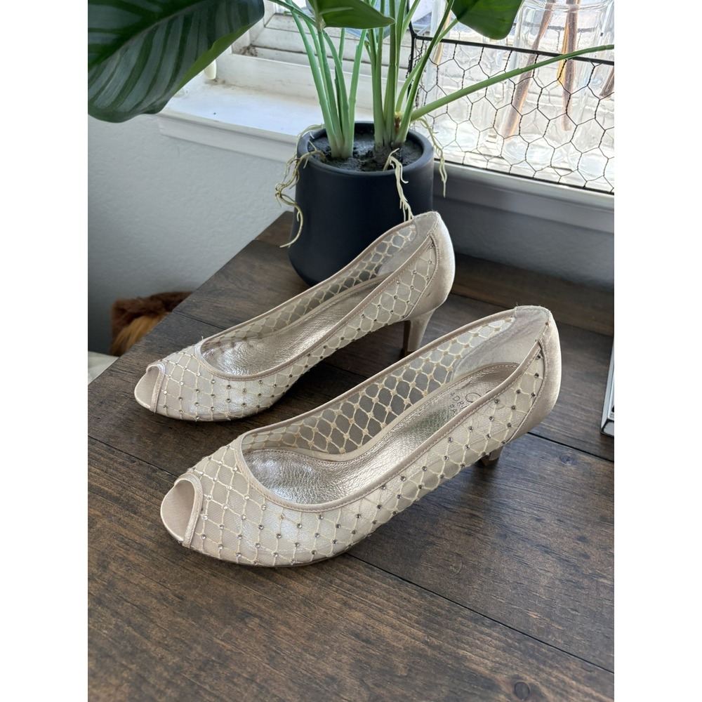 Adrianna Papell Shoes: Gold Saba Mesh,rhinestone 8.5 M Jamie  Nude Mesh